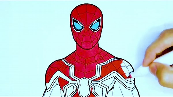 Coloring Iron Spider-Man Coloring Pages | Marvel Superhero Spider-Man Coloring Book Pages Art