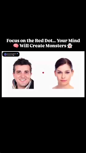 NextGenAI 🚀🤖 on Instagram: "Stare at the red dot and don’t look away 😵‍💫 As two normal faces flash rapidly, your brain tries too hard to spot differences — and that’s when things get creepy. Instead of seeing real faces, your mind exaggerates features, twisting eyes, mouths, and expressions into something straight out of a nightmare 👹 This happens because of adaptive facial perception: your brain boosts contrasts to process faces faster, but in doing so, it creates distortions that aren’t a