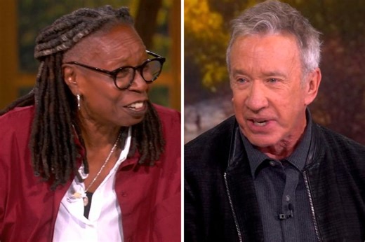 Tim Allen yells at Whoopi Goldberg for not telling him he had lipstick on his face during 'The View' interview