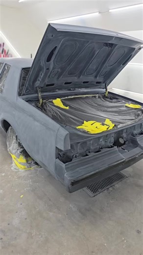 86 Regal T-Type already painted and cleared now sanded down with 400 and about to flow coat it #paint #cars #fyp #viral #trending