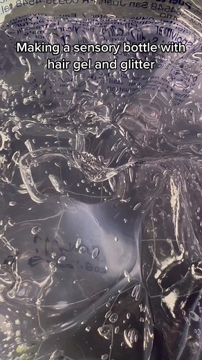 DIY Sensory Bottle with Hair Gel and Glitter