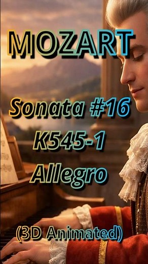 Mozart - Sonata#16 K545-1 Allegro(3D Animated) #piano #classicalmusic #music