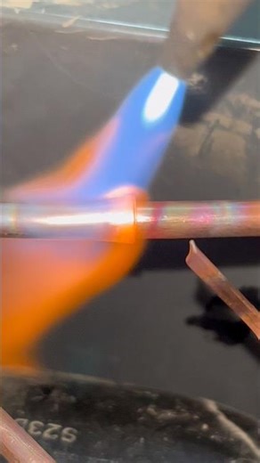 Copper Tube Brazing Process 🔥#youtubeshorts #shorts #brazing #refrigerator