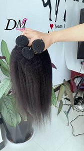 Yaki Straight Human Hair Bundles Hair Weave Brazilian Kinky Straight Hair Bundles sew in Real Unprocessed Virgin Hair Weft Relaxed Hair Extensions 18 Inch One Bundle