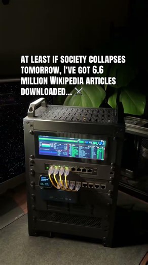 100GB of Wikipedia. Just in case. + Jellyfin libary.