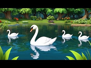 🦢 Swan Swims Across the Lake – 3D Animated Nursery Rhyme for Kids | Gentle Animal Song