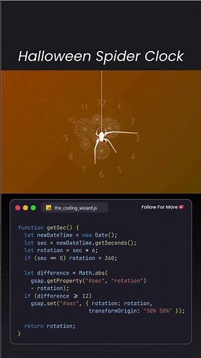 Spider Clock Animation using JavaScript — Creative Coding Project