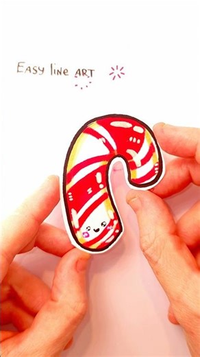 🍭How to draw a CANDY CANE #art #drawing #coloring #easydrawing