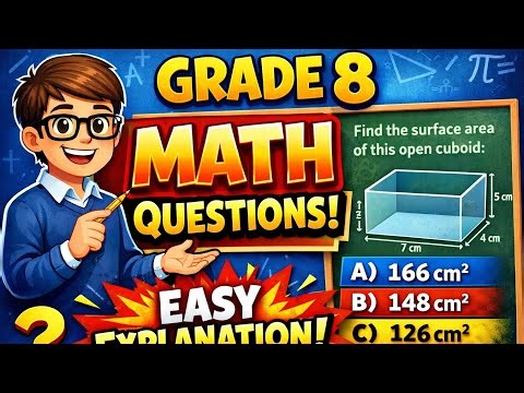 Grade 8 Maths Questions Explained Simply | Surface Area Trick!