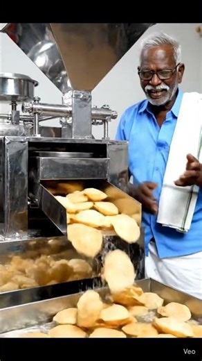 Automatic puri making machine #food #lyrics