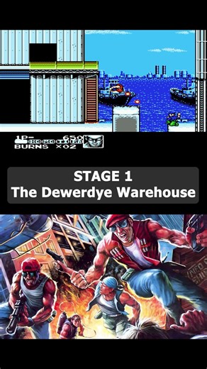 Contra Force (NES) Stage 1: The Dewerdye Warehouse