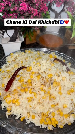 NIKHAT PARVEEN❤️ on Instagram: "Sabki favourite Chana Dal Khichdi❤️🧿 Ingredients: Rice Chana dal Onion Cumin seeds Bay leaves Black pepper Clove Black cardamom Javitri Sabut lal mirch Roast in oil Ginger garlic paste Mix chana dal Mix it Add salt and rice And water 2whistle! #cooking #chana #dal #khichdi #reel"