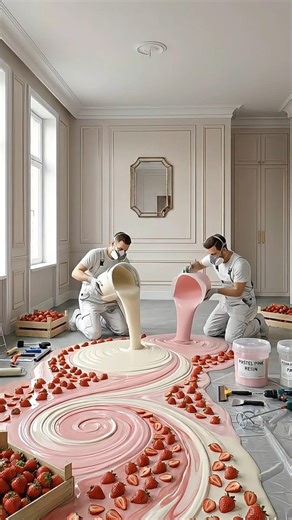 Strawberry Style Epoxy Floor That Looks Good Enough to Eat 🤯