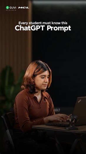 HCL GUVI on Instagram: "Don’t scroll past this if you’re a student!⚡ #chatgpt #generativeai #aiforlearning #studentcommunity #learnsmarter #edtech #studyhack #productivitytips #hclguvi #aiineducation #learningmadeeasy #techforstudents #selflearning #digitallearning #studytools #roadmap #chatgpttips #studentlife #learninghack #aistudytools #studygram #studywithme #learnsmarter #aiinlearning #techreels #studyreels chat gpt ai learning study hack productivity study gram ed tech tech reels student l