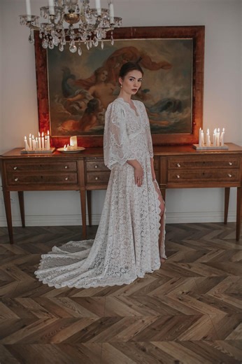 Emilia Boho Wedding Dress, Bohemian Wedding Dress, Bohemian Lace Wedding Dress, Lace Wedding Dresses, Lace Bridal Gown, Bohemian Bridal Gown - Etsy