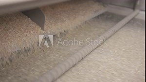 Rice sorting machine checks on metal pieces in a factory