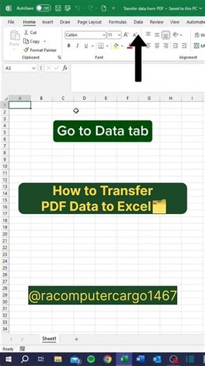 How to Transfer PDF Data to Excel🗂️ | PDF Data to Raw Excel Data 📊 #shorts #excel #shortsvideo