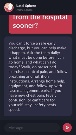 How can I safely get discharged from the hospital sooner?