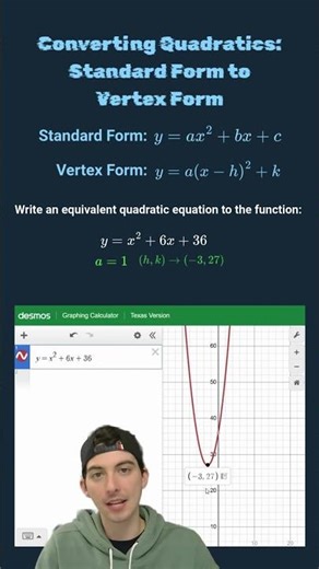 Converting Quadratics: Standard to Vertex Form