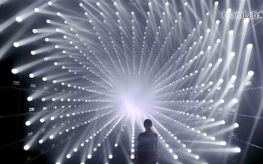 teamLab灯光装置艺术｜Light Vortex III（2020）