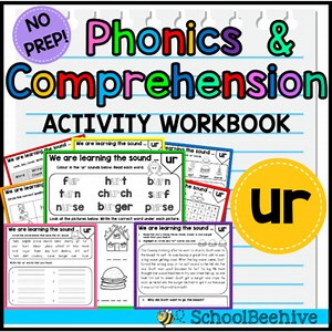 'ur' Phonics and Reading Comprehension Worksheets