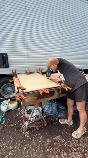 Gluing our sons model train layout. This has taken abit of time to...