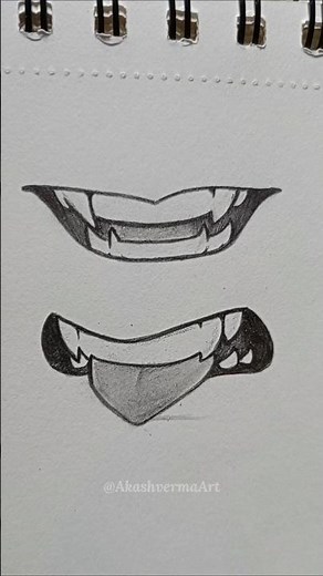 Draw Anime Mouth with Fang #fangs #mouthdrawing #vampire #sketch #shorts