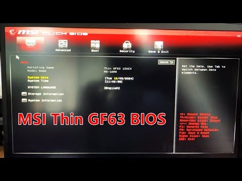 MSI Thin GF63 12UCX - How to enter BIOS And UEFI Boot menu