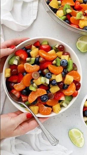 Rainbow Fruit Salad With Honey Lime Dressing