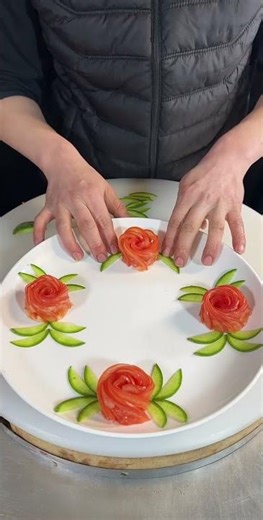 Artful Blooms Tomato & Vegetable Flower Carving Masterpiece#Vegetable Carving Cutting design#