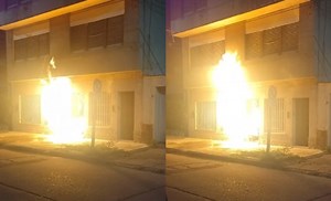 Incendio en un medidor de gas: dos personas asistidas por inhalación de humo