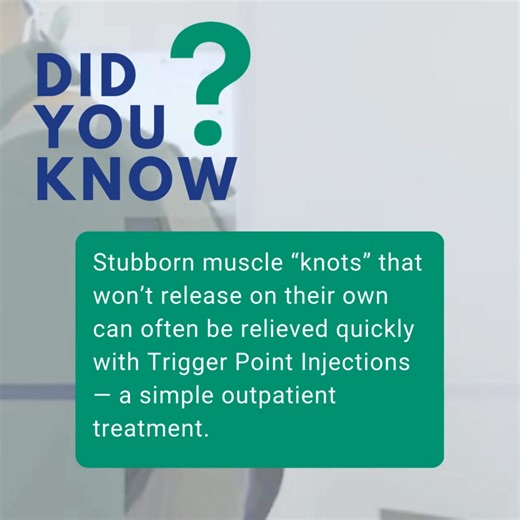 When muscle knots refuse to let go, they can limit your comfort, mobility, and sleep. Trigger Point Injections provide targeted relief by calming irritated muscle fibers in just a few minutes. Interested in whether this treatment is right for you? Click the link in the comments to learn more! #TriggerPointInjections #MusclePain #Knoxville #EastTennessee | Pain Consultants of East Tennessee