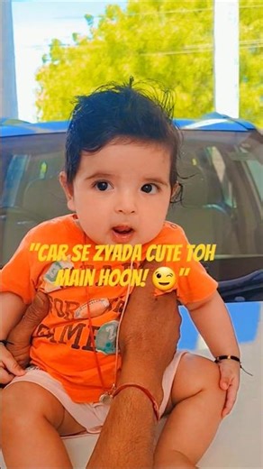Baby's first car photoshoot! 📸🚗 #cutebaby #ytshorts #viral #trending #baby