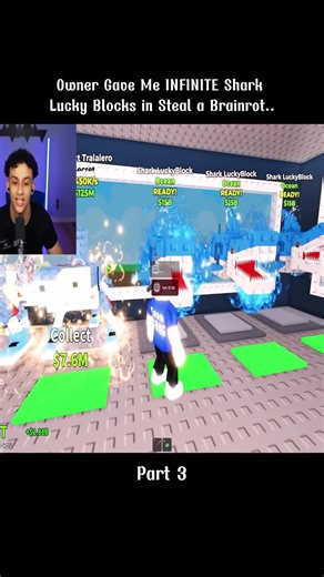 Owner Gave Me INFINITE Shark Lucky Blocks in Steal a Brainrot..Part 3 #robloxfyp #robloxgames #brainrot #roblox