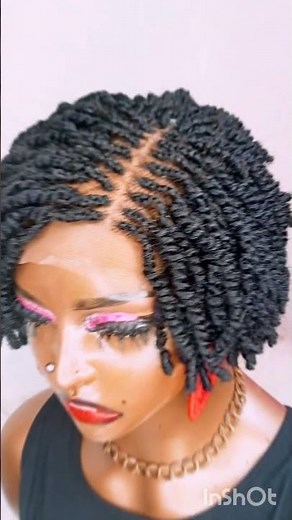 Diy kinky twist pixie#braided #wigs #closure #hair