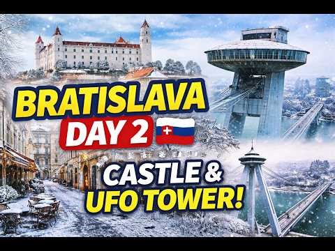 Bratislava Day 2 🇸🇰 | Castle Views, UFO Tower & Snowy Streets