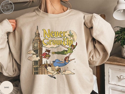 Peter Pan Sweatshirt, Peter Pan and Wendy Flying Shirt, Retro Disney Sweater, Gift for Her - Etsy