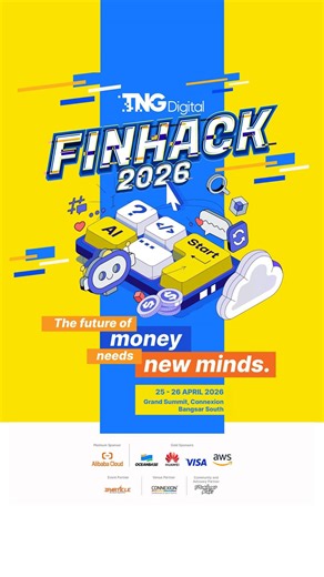 What if your next big idea could shape the future of fintech? 💡 Join TNG Digital FINHACK 2026 — our first hackathon bringing creators, coders and problem-solvers together to reimagine digital payments. 📅 25–26 April 2026 📍 Grand Summit, Connexion Bangsar South 🏆 Attractive prizes to be won Ready to build what's next? #TNGeWallet #TNGDigital #FINHACK2026 | Touch ‘n Go eWallet