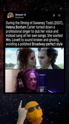 Helena Bonham Carter Sang Her Own Song in Sweeney Todd (2007) #shorts