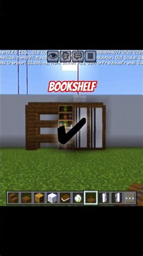 Minecraft: Easy bookshelf design #minecraft#shortvideo