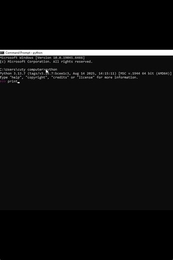 Python CMD se seekho 🔥 First Practical | Python Shorts