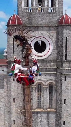 Traditional Voladores de Papantla Performance in Mexico
