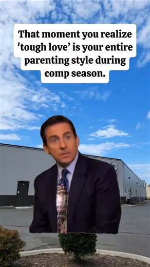 When you love your dancer but also need them to point those toes, straighten that leg, and smile bigger. Tough love is basically a love language during comp season — right? 😬 #ThatCrazyDanceMom #DanceMomLife #CompetitionSeason #DanceHumor #DanceMeme | That Crazy Dance Mom