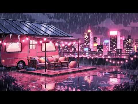 Warm Pink Glow in the Rain ✨☔ – Lofi Beats for Comfort & Calm