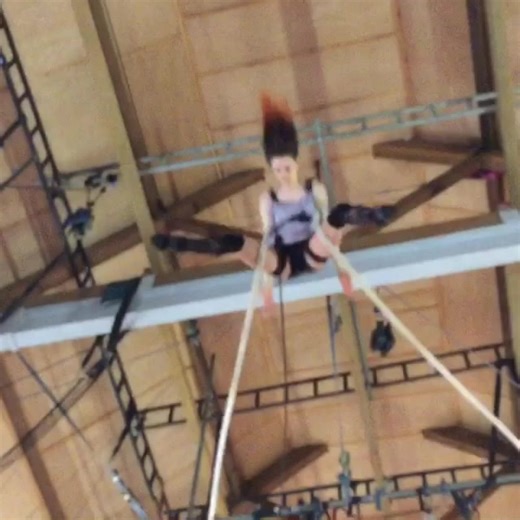 This chick was casually swinging in this warehouse. #ropeswing #circus #talent