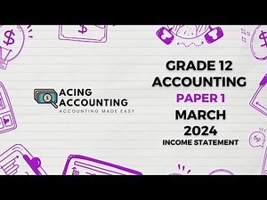 Grade 12 Accounting | Income Statement Memo | March 2023, Common Test | Acing Accounting