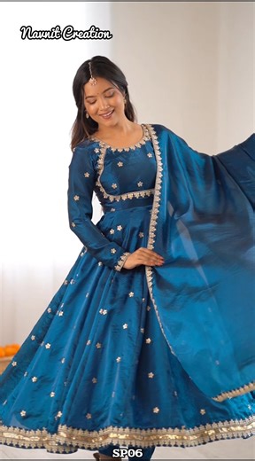 Anarkali for Wedding 💙✨ Anarkali Dress Designs l GRWM #shorts #anarkalisuits #grwm ‪@Navnitcreation‬