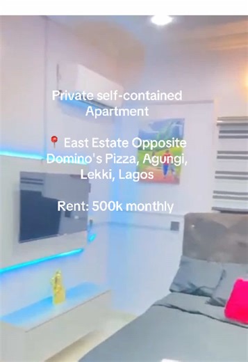 Private self-contained Apartment Agungi #500k Agency: 70k(one off) Fully furnished studio apartment facilities: - ac - smart tv - 5 by 6 bed - refrigerator - gas cooker - water heater #Humphrey #serviceapartment #lekki #lekkiapartments