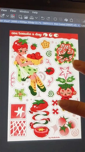sticker sheet for my mail club 🍅