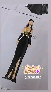 ✨️Student work 👩‍🎨👩‍🎓 ...... Fashion Design class 👩‍🏫 Fashion illustration techniques Dr.Amany Ibrahim School of fashion 🏫 | School Of Fashion with Amany Ibrahim
